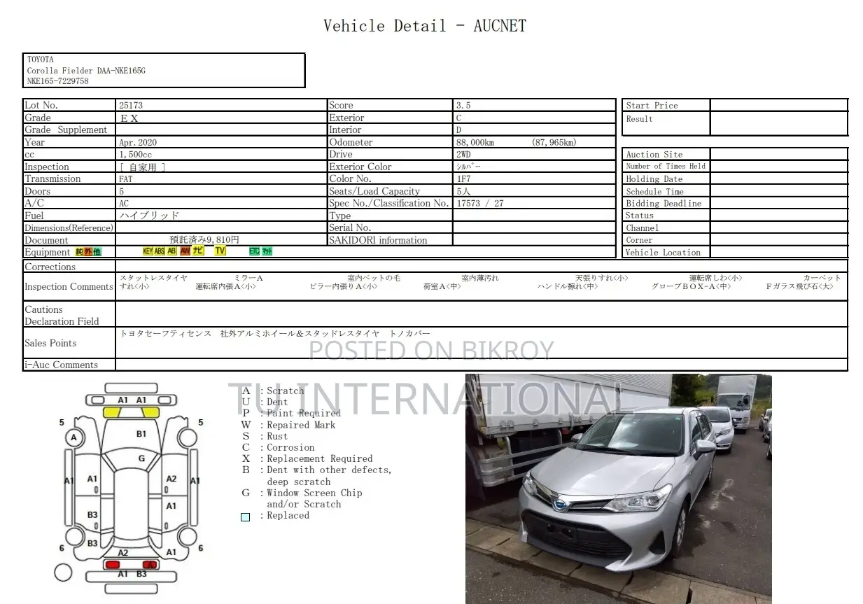 Toyota Fielder hybrid Push Start 2020
