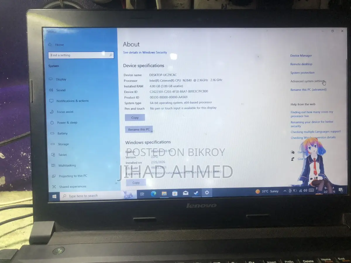 Lenovo Laptop for Sale