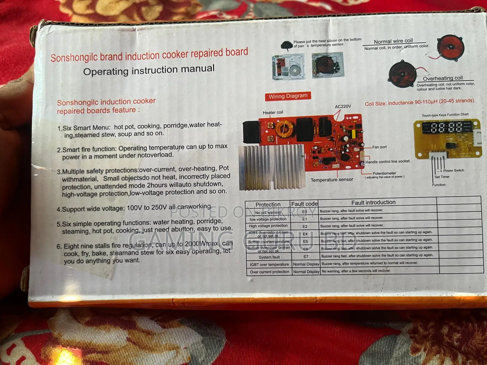 Induction Cooker Touch Control Circuit Board 2000w