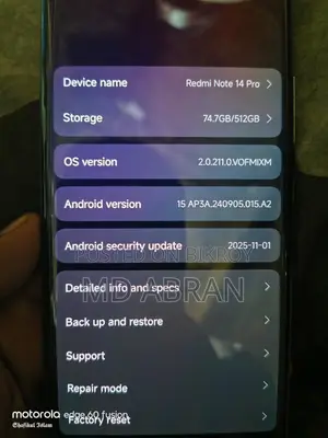 Xiaomi Redmi Note 14 pro (Used)