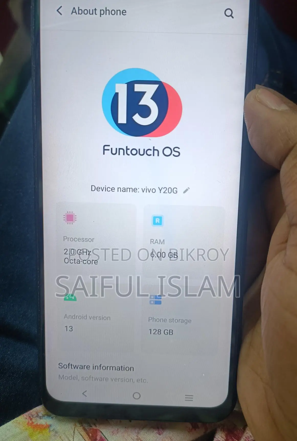 Vivo Y20G 6/128 GB (Used)