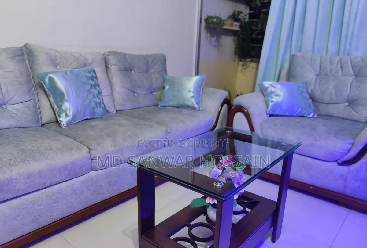 Teak Wood Sofa Set (3+1) with Center Table