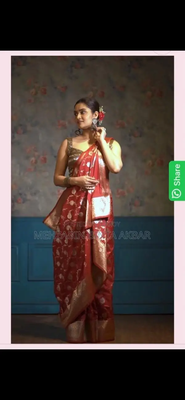 Maroon Katan Banarasi Silk Saree for Bride