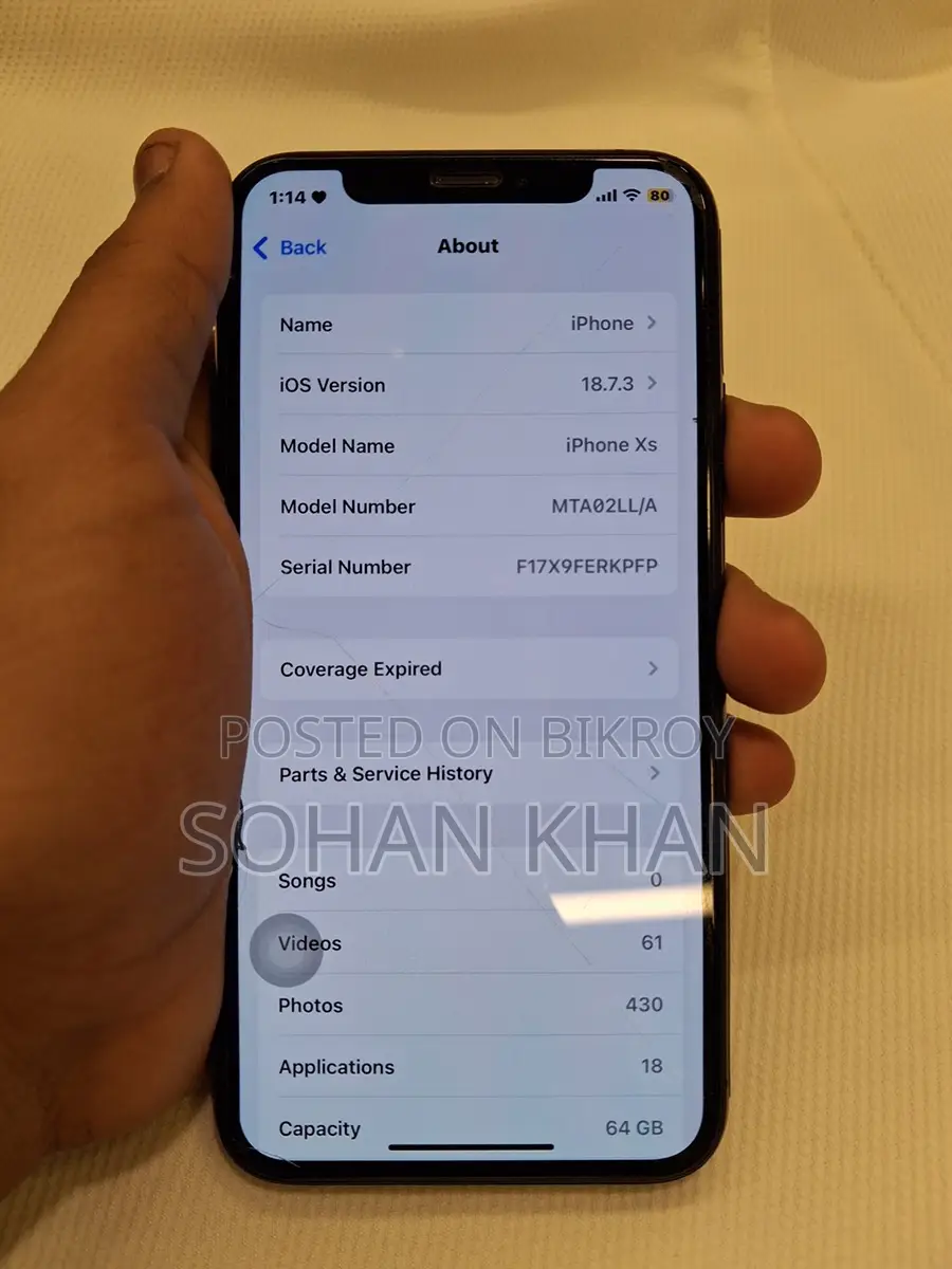 Apple iPhone XS Full Fresh (Used)