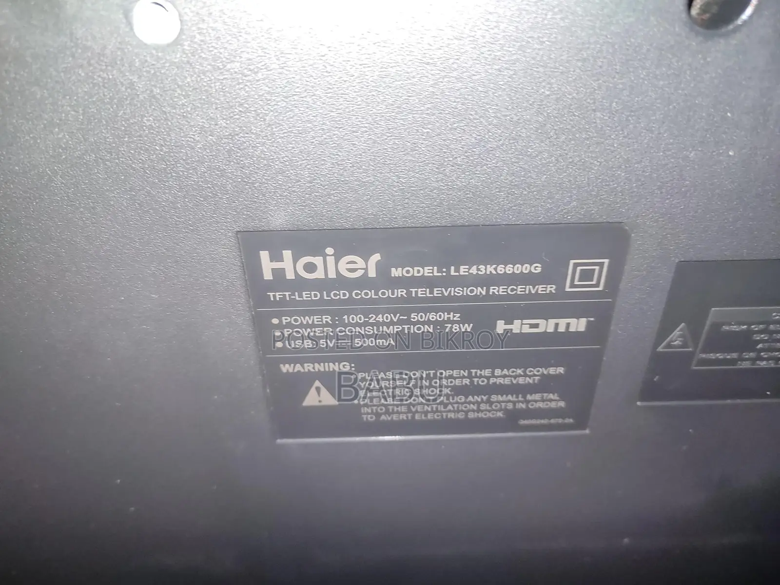 Haier 43" LED 4K Support Full Original TV