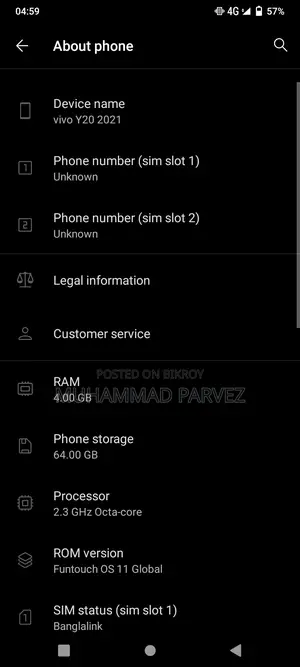 Vivo Y20 4/64 (Used)