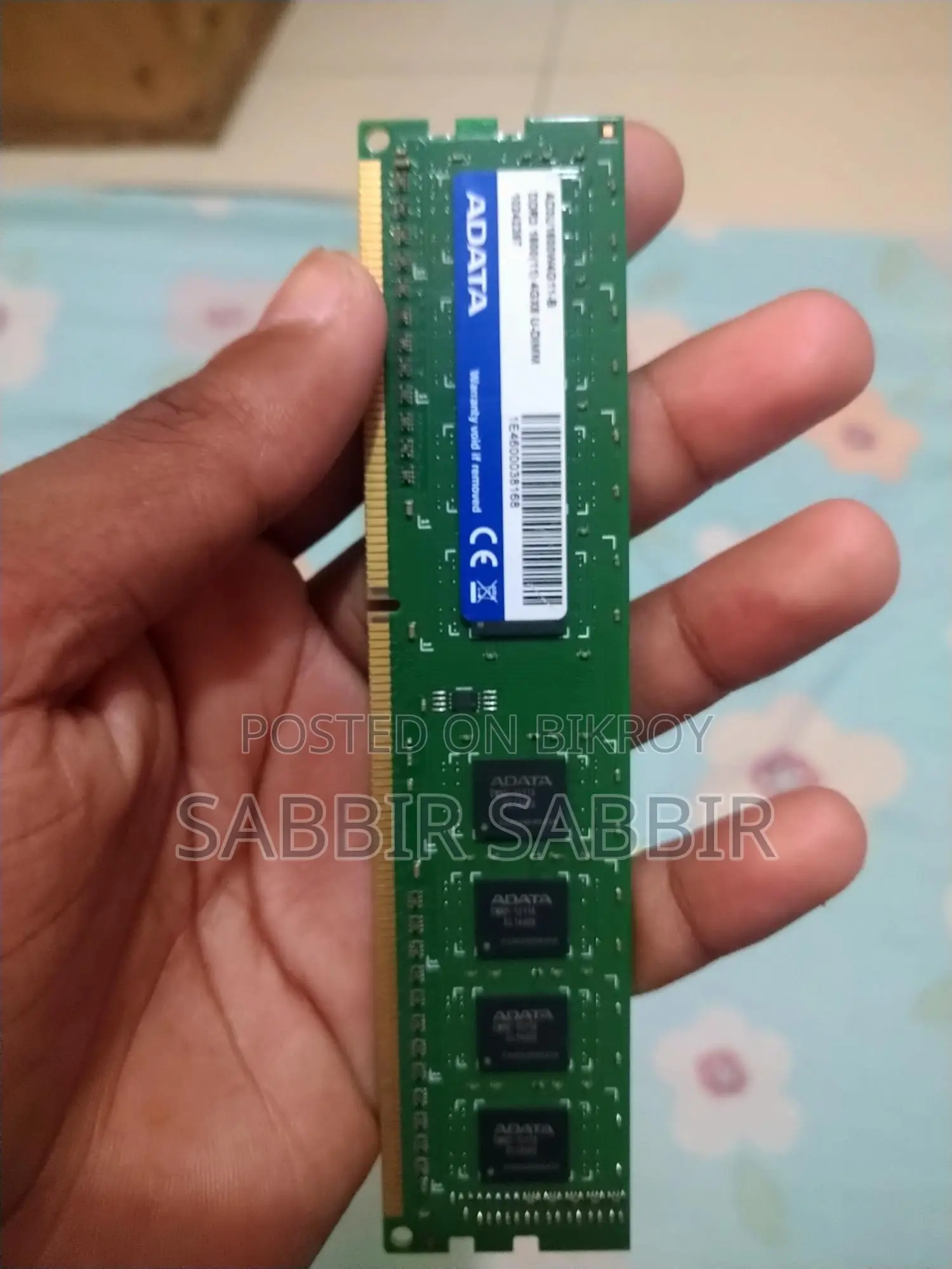 adata ram card (4×4)= 8