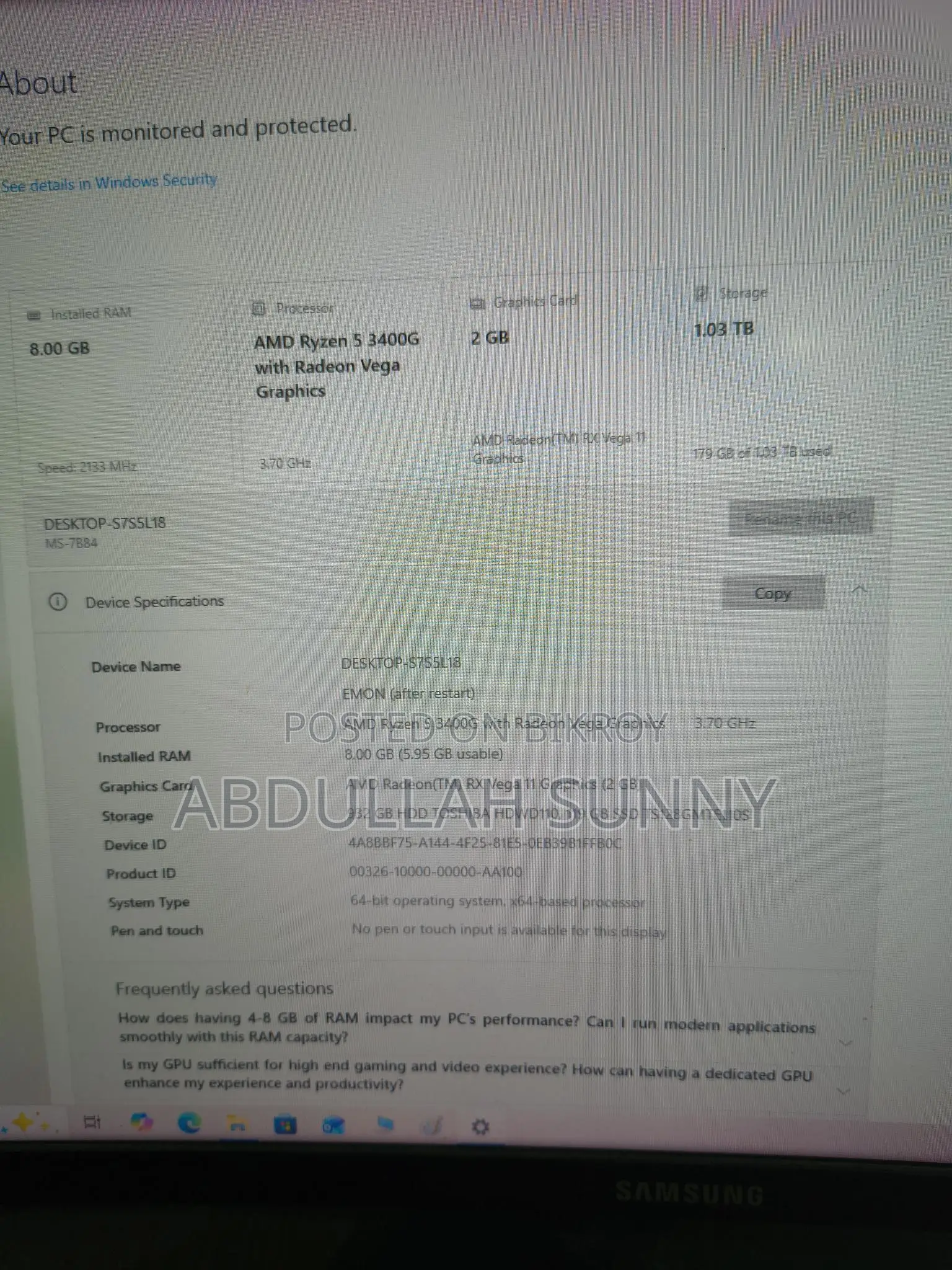Desktop Computer বিক্রি হবে