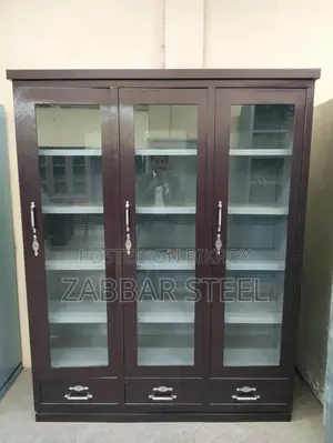 Three Door Modern Steel Showcase — Spacious and Premium Look!