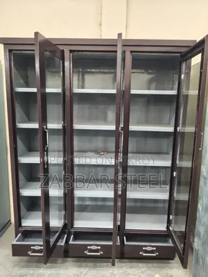 Three Door Modern Steel Showcase — Spacious and Premium Look!