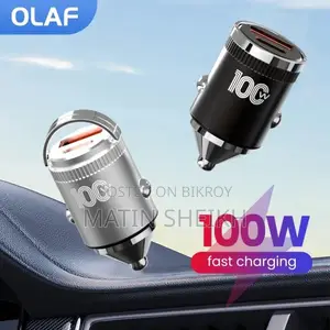 Genuine PUGAN 100W Fast Car Charger, 2-Port USB and Type-C, Ultra-Fast