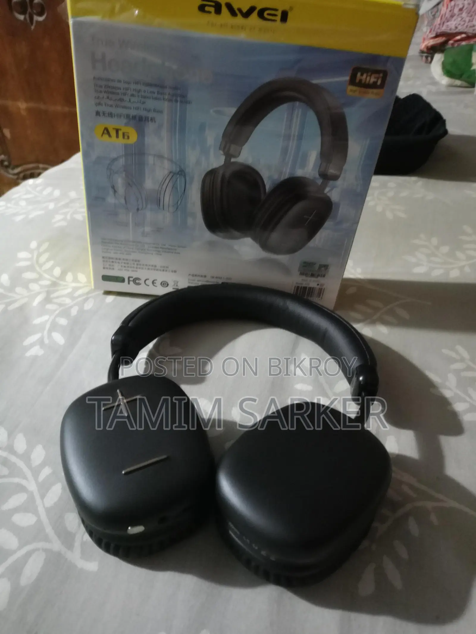 Awei At6 Wireless Stereo Overhead Headphone