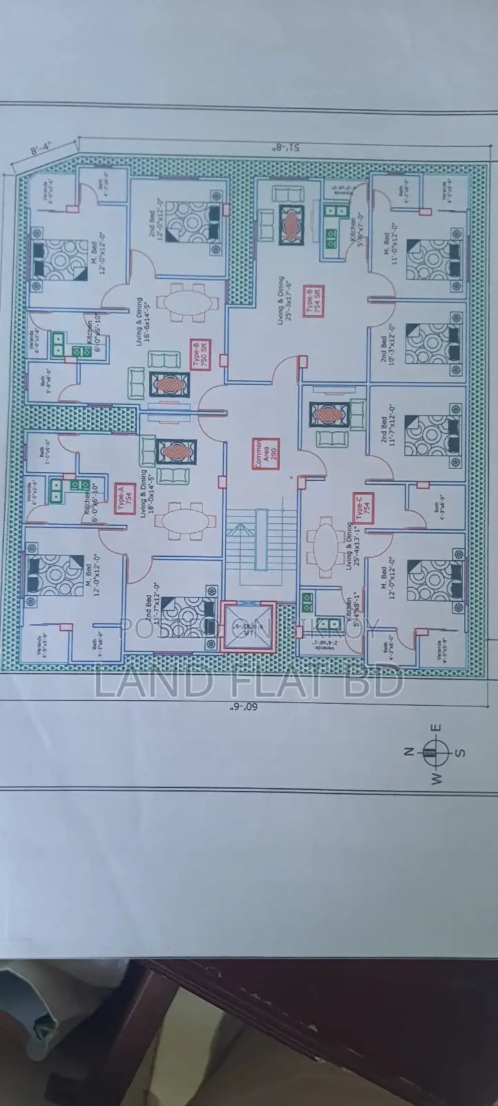 #1839sft Ready Flat @i Block, Bashundhara R/A (with Interior)
