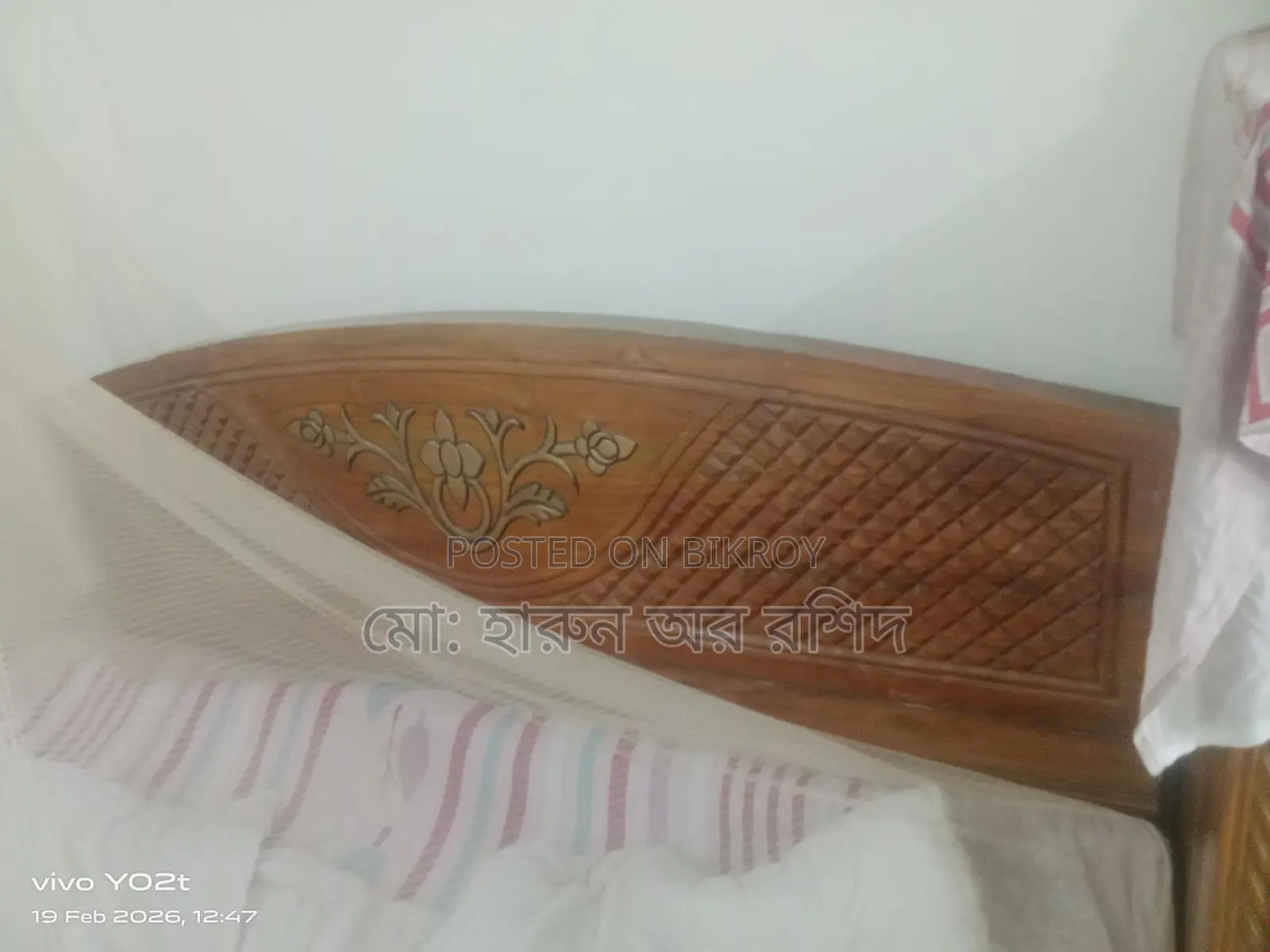 Original Teak Wood Bed, Showcase, and 6-Seater Dining Table for Sale