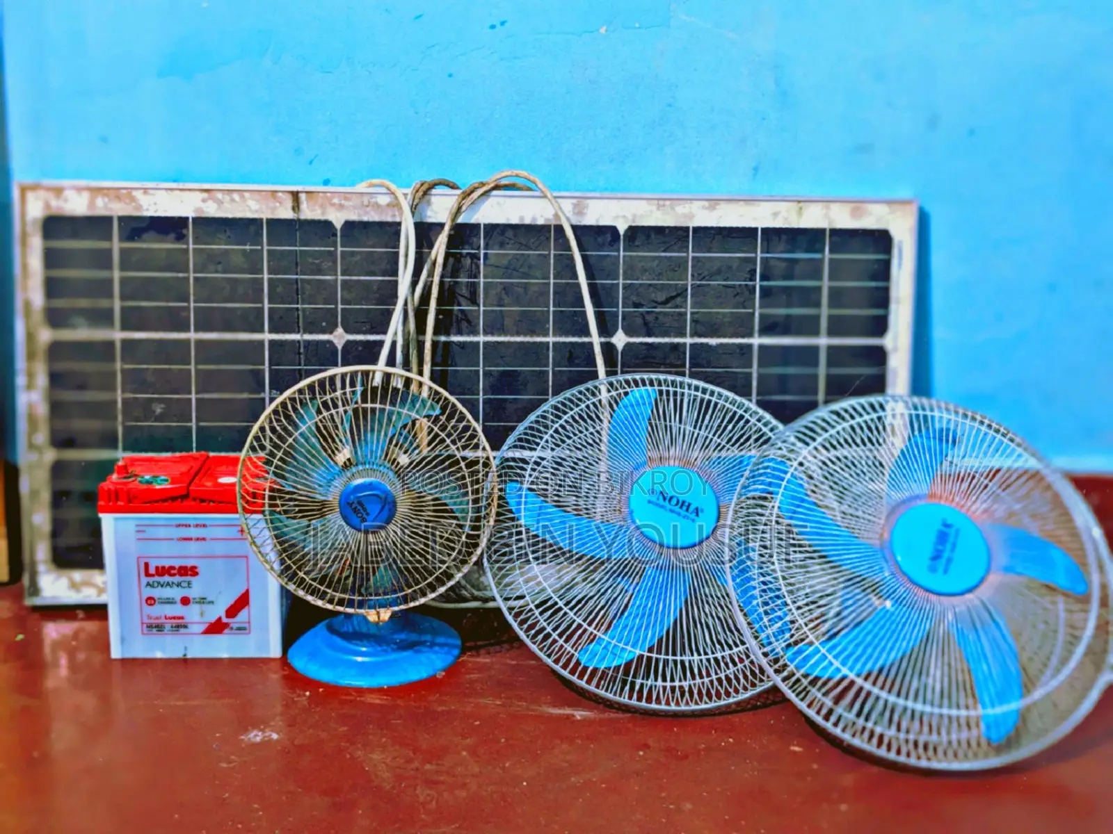 Solar panels system with fan