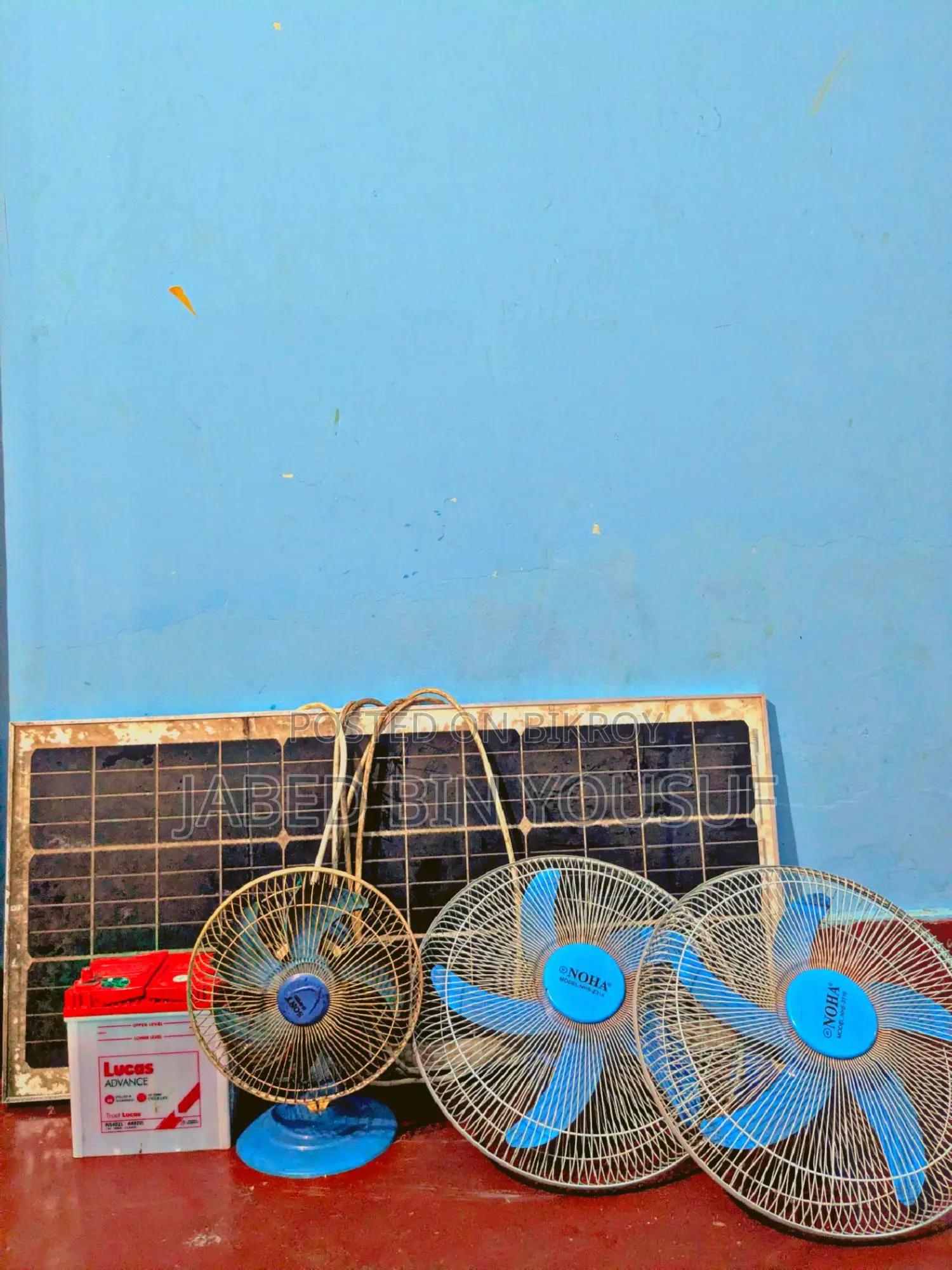 Solar panels system with fan
