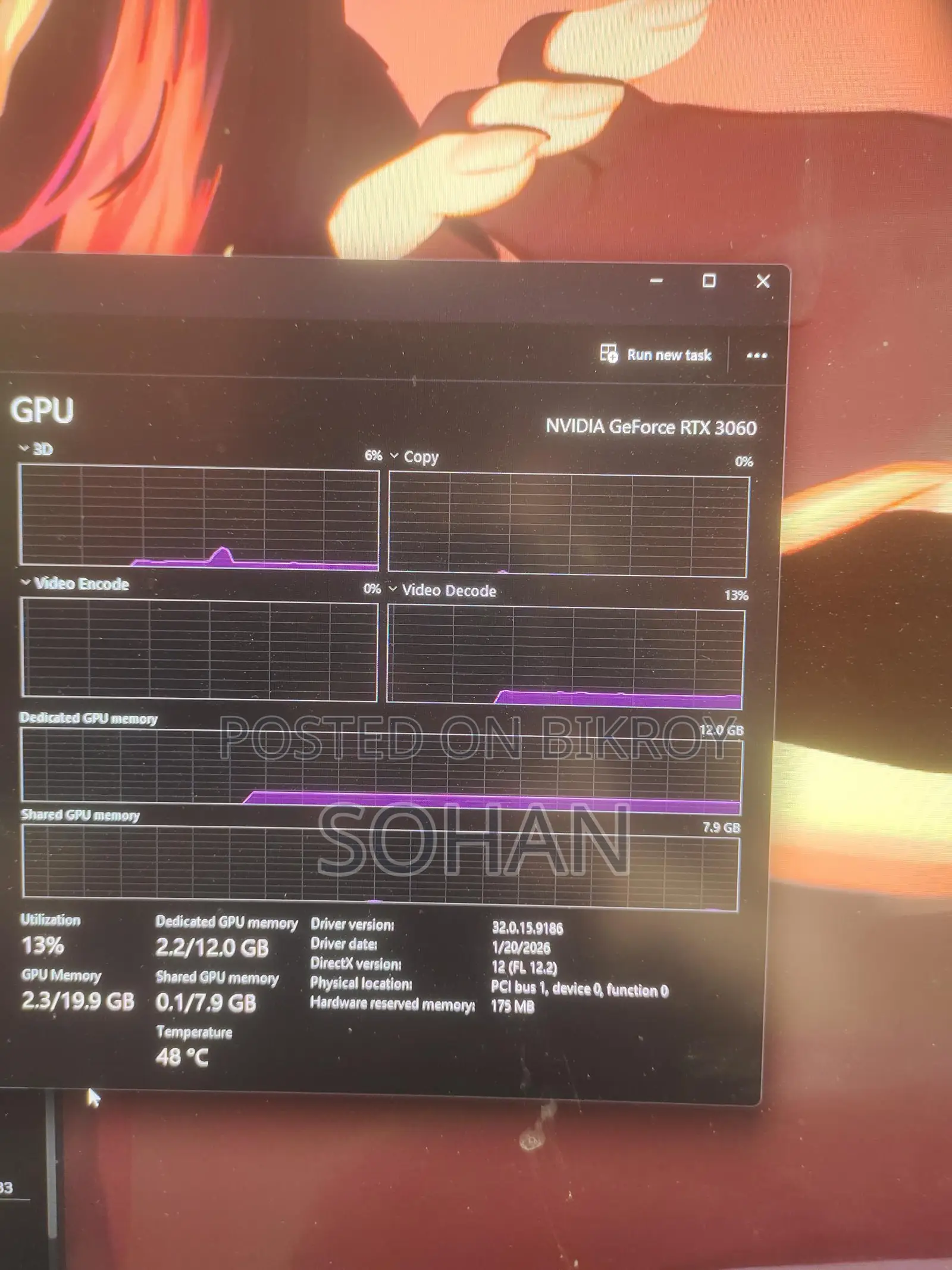 Selling Graphics Card RTX 3060 OC 12GB