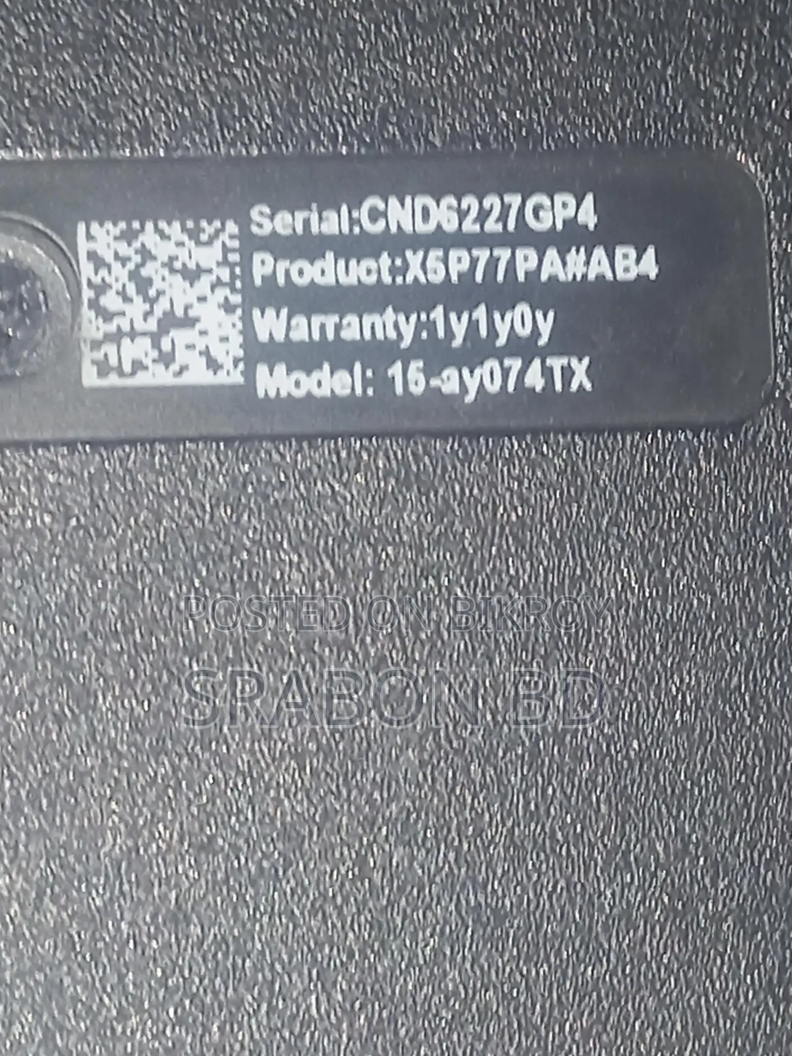 HP Notebook 15-ay074tx