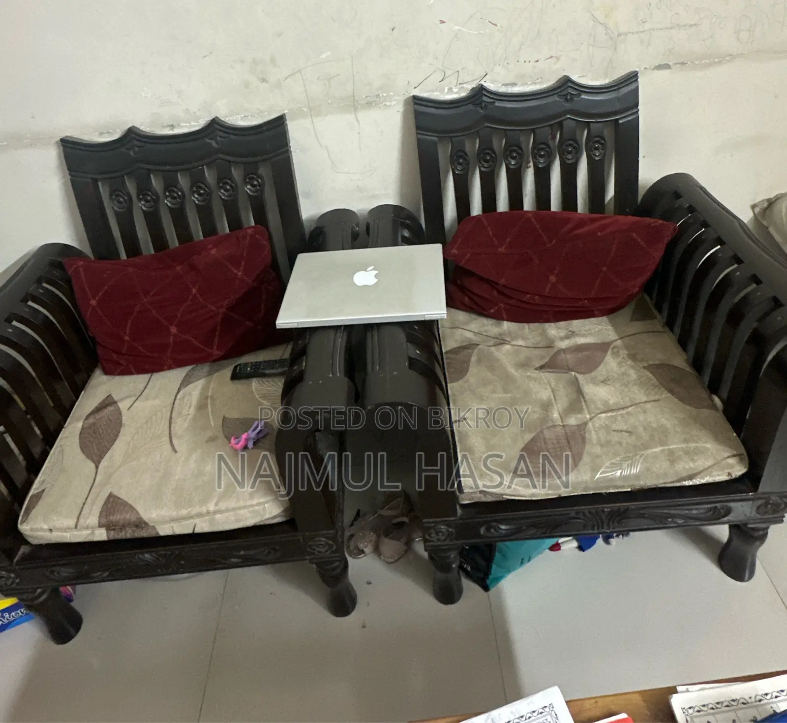 Mahogany Wood Sofa and Divan