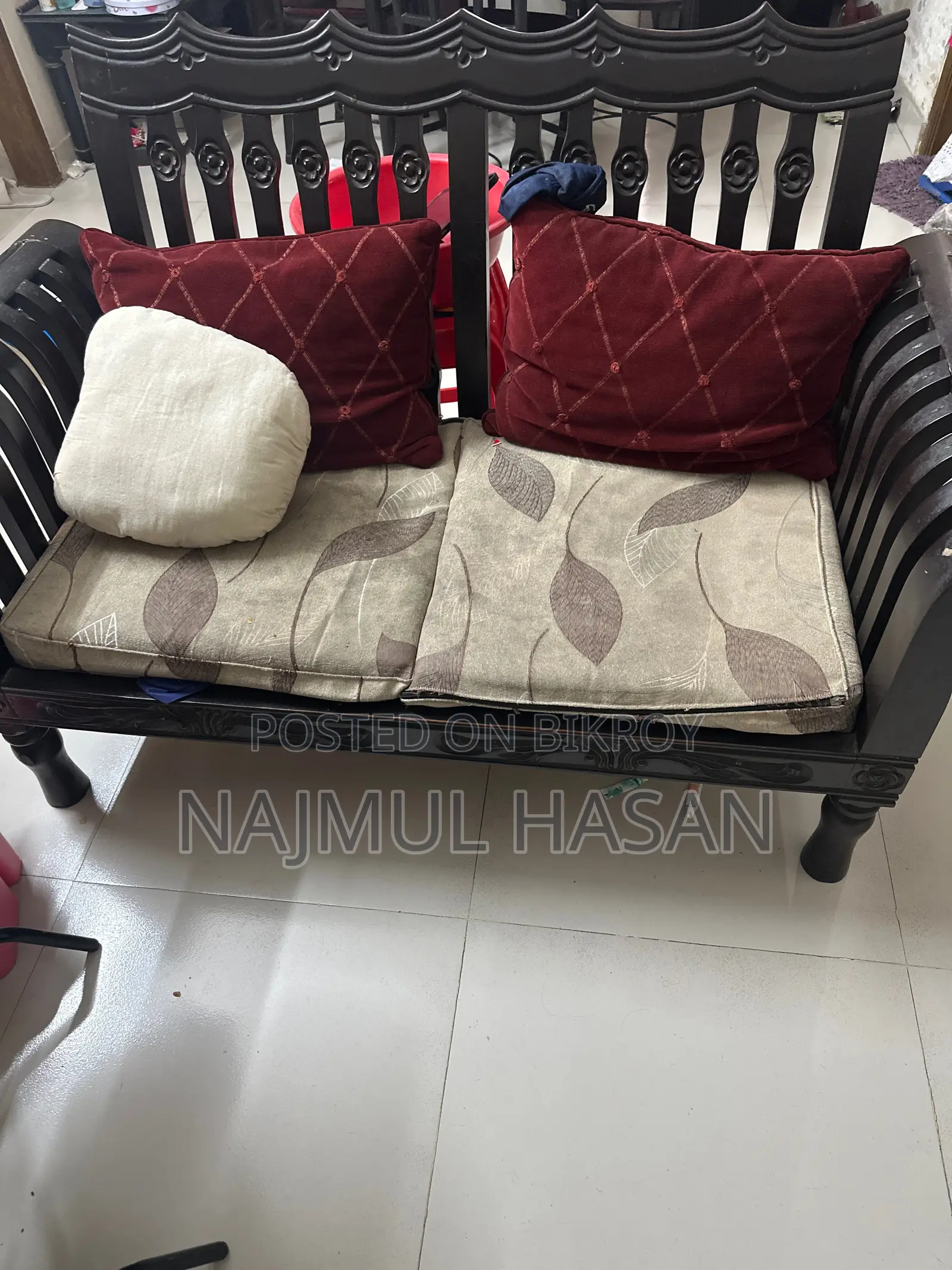 Mahogany Wood Sofa and Divan