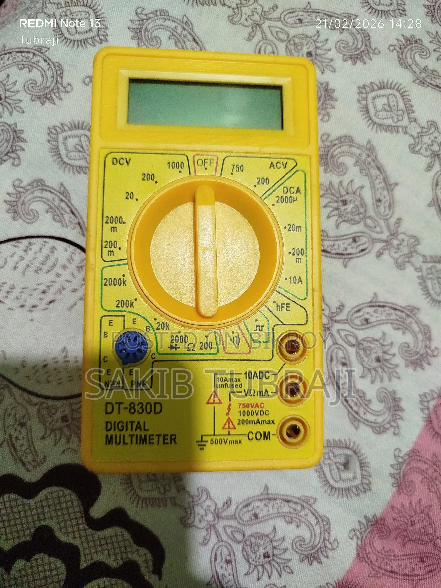 Dt-830d Digital Multimeter