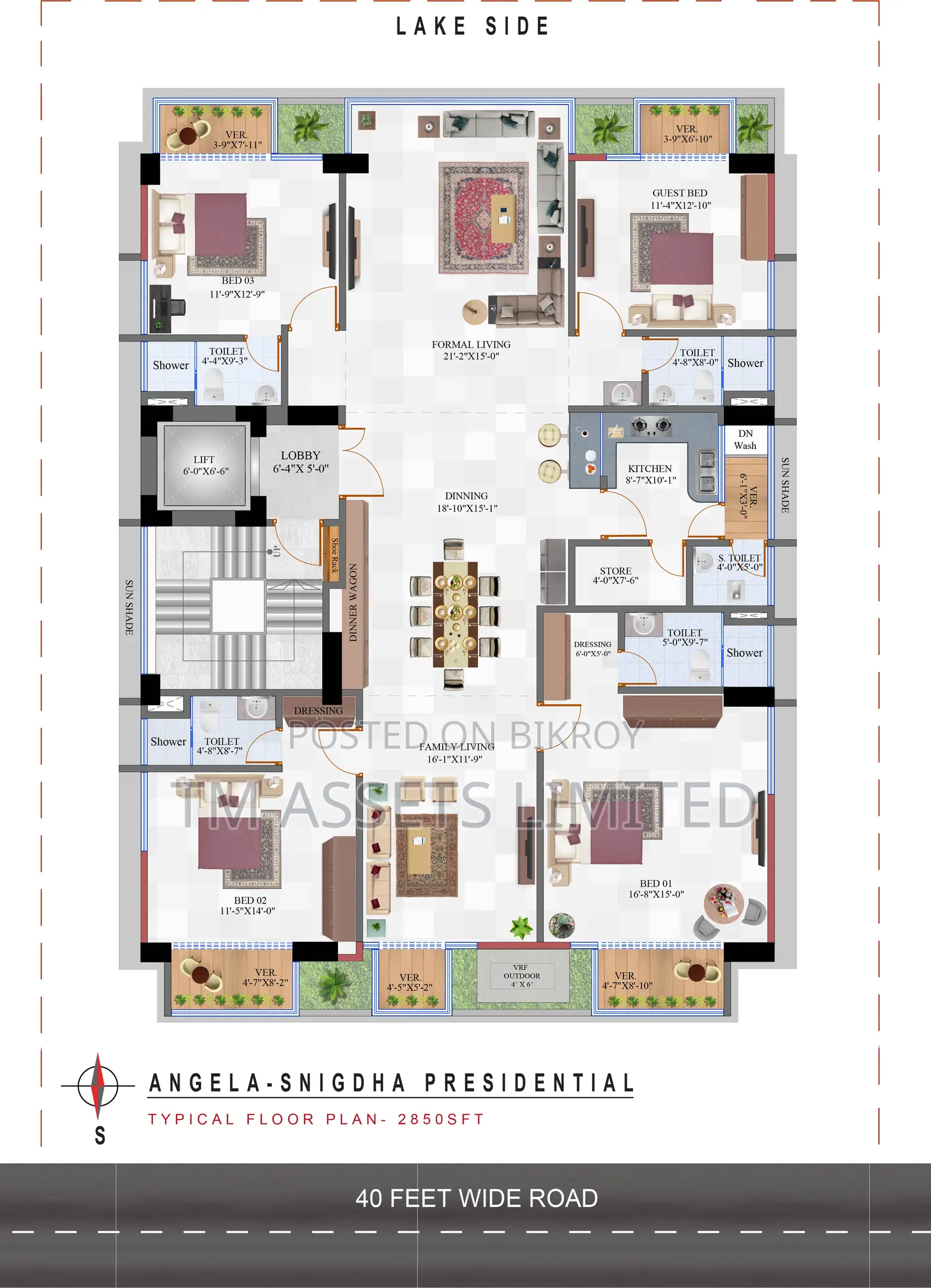 South-Facing Lake and Golf View Flat for Sale in Jalshiri