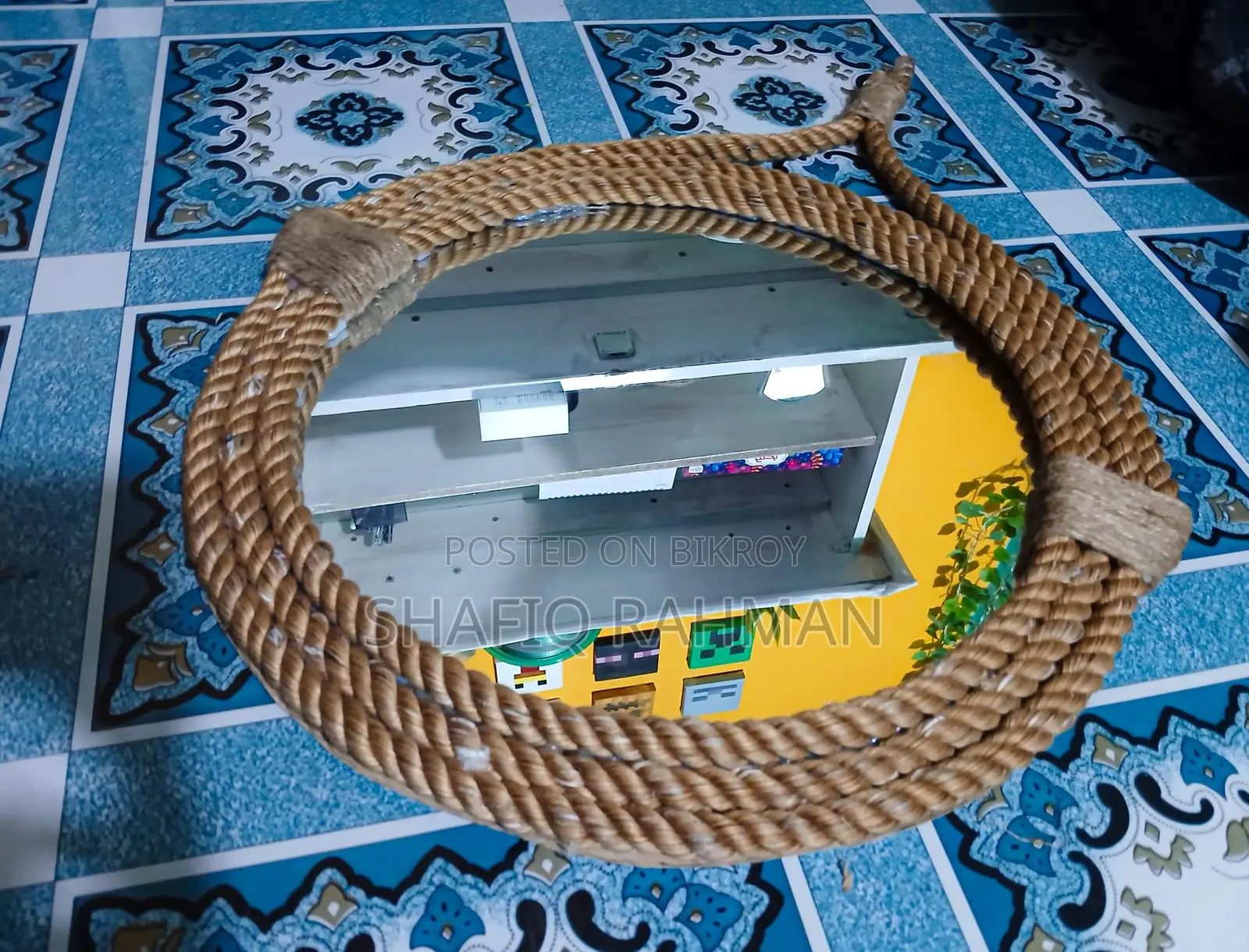 Aesthetic Round Rope Mirror | Handmade Wall Decor