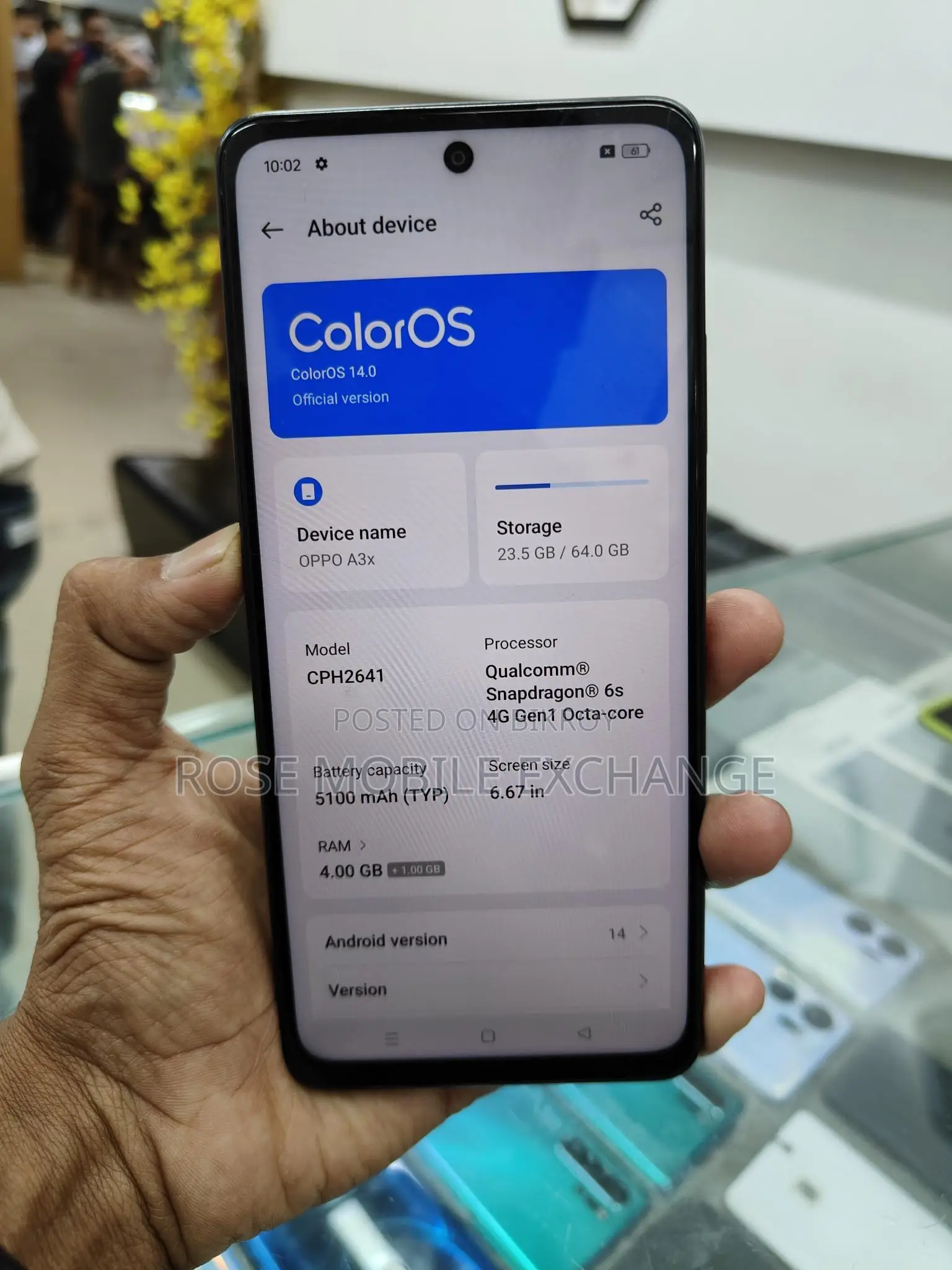 OPPO A3x 4/64gb (Used)