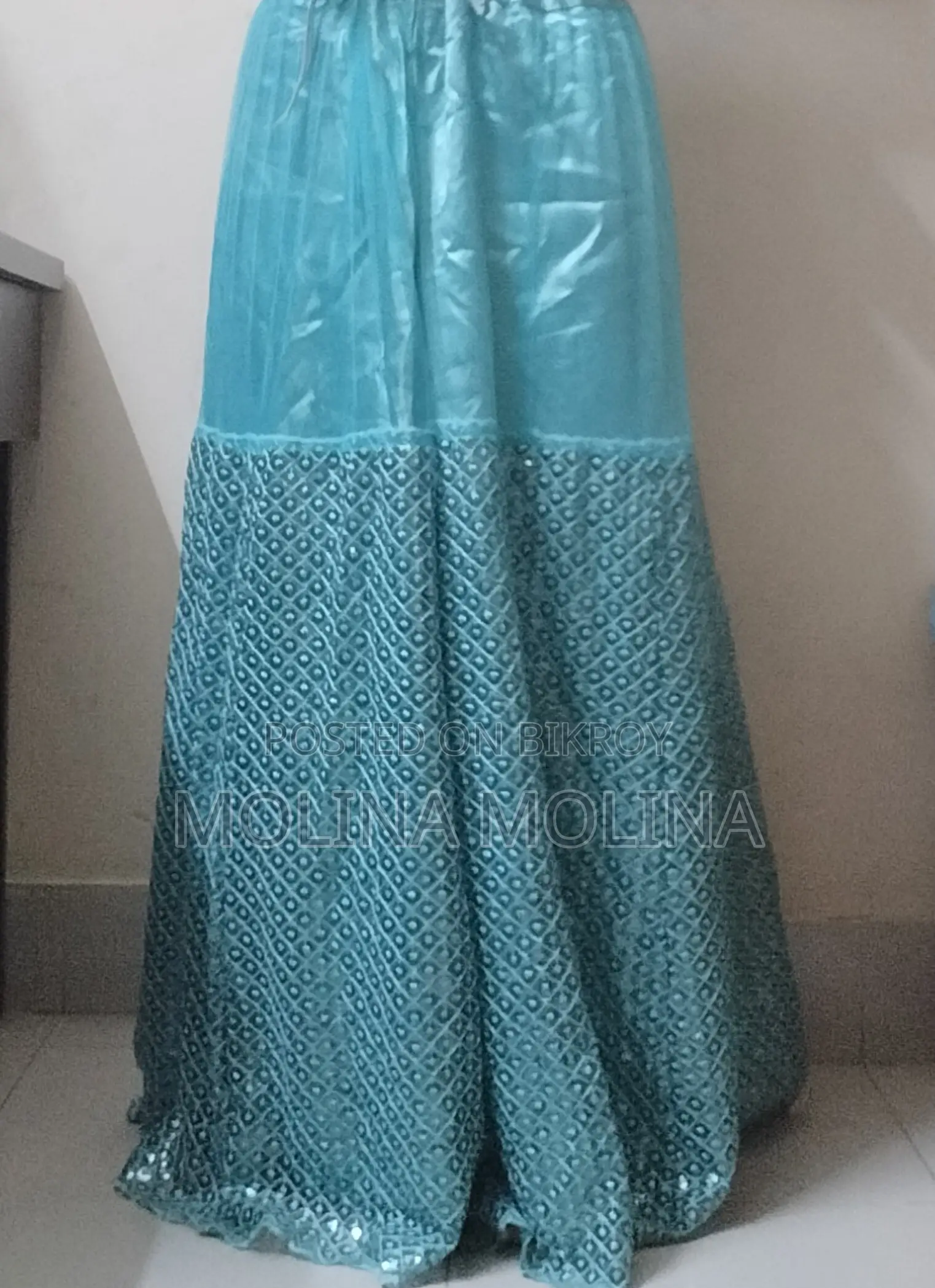 রেডিমেড গারারা সেজ গ্রিন চুমকি প্যাটার্ন