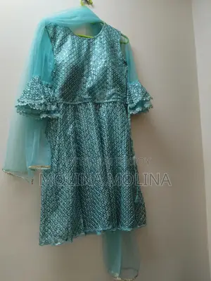 রেডিমেড গারারা সেজ গ্রিন চুমকি প্যাটার্ন