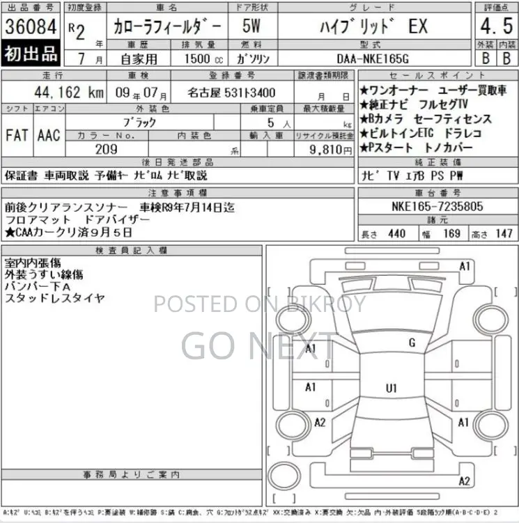 Toyota Fielder EX 2020