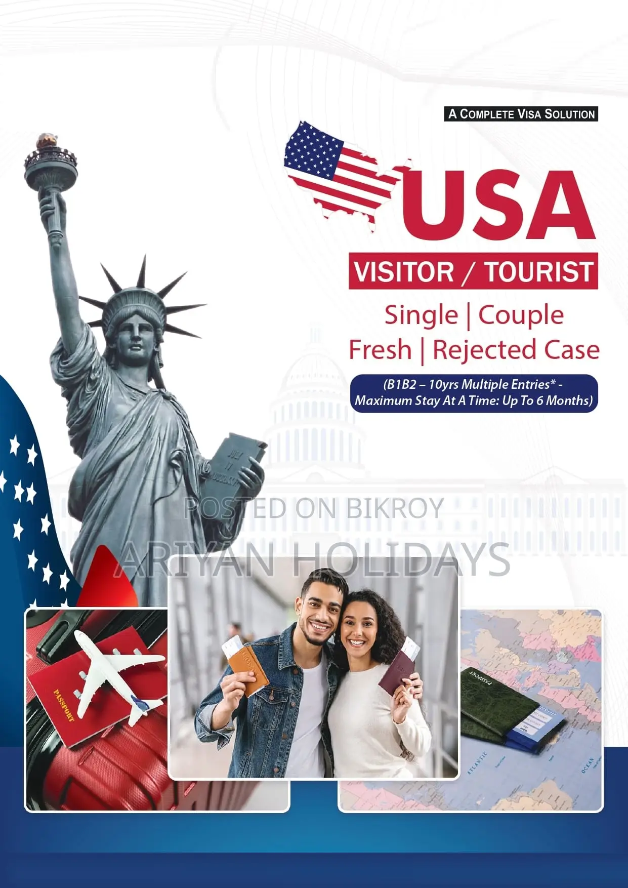 USA 05 Years Multiple Visitor Visa B1/B2