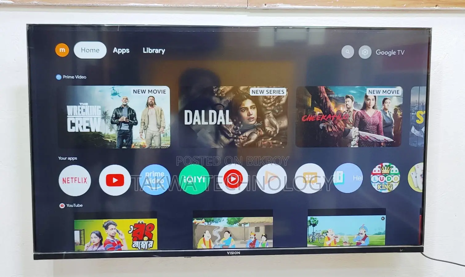 Vision-43" Inch Google Frameless Voice Control TV