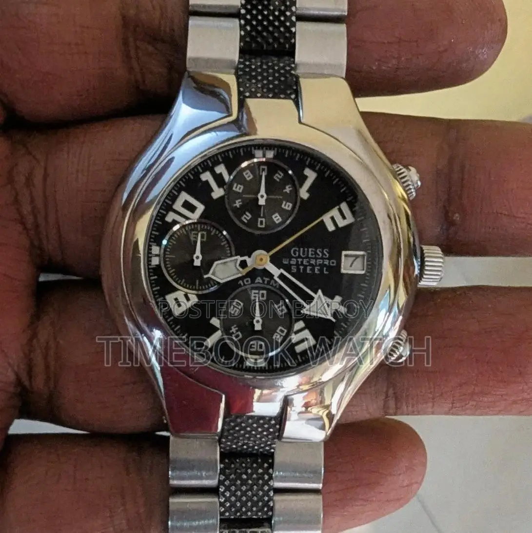 GUESS Chrono Steel Watch Beautiful Design Dial 100% Genuine