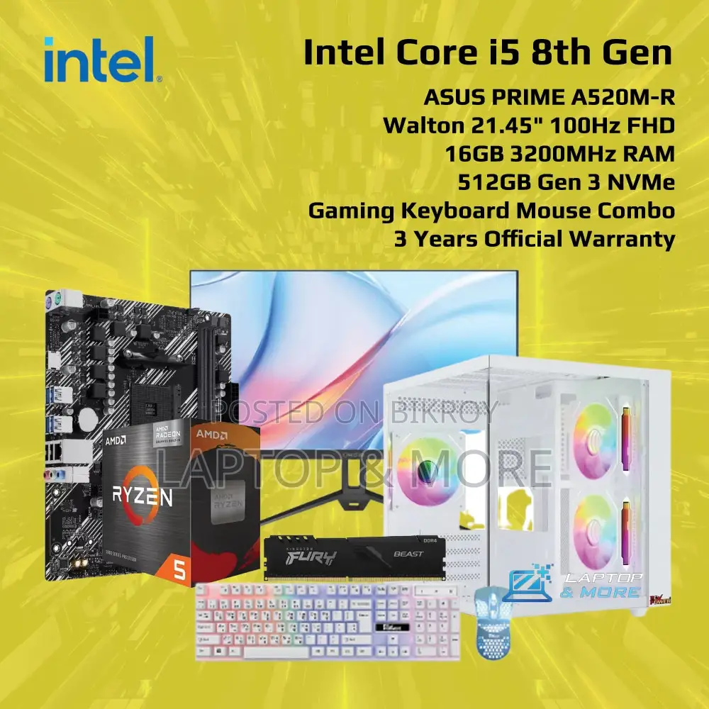 OFFER Freelancer Full PC - 22" Monitor | i5 8th Gen 16GB / 256GB NVMe