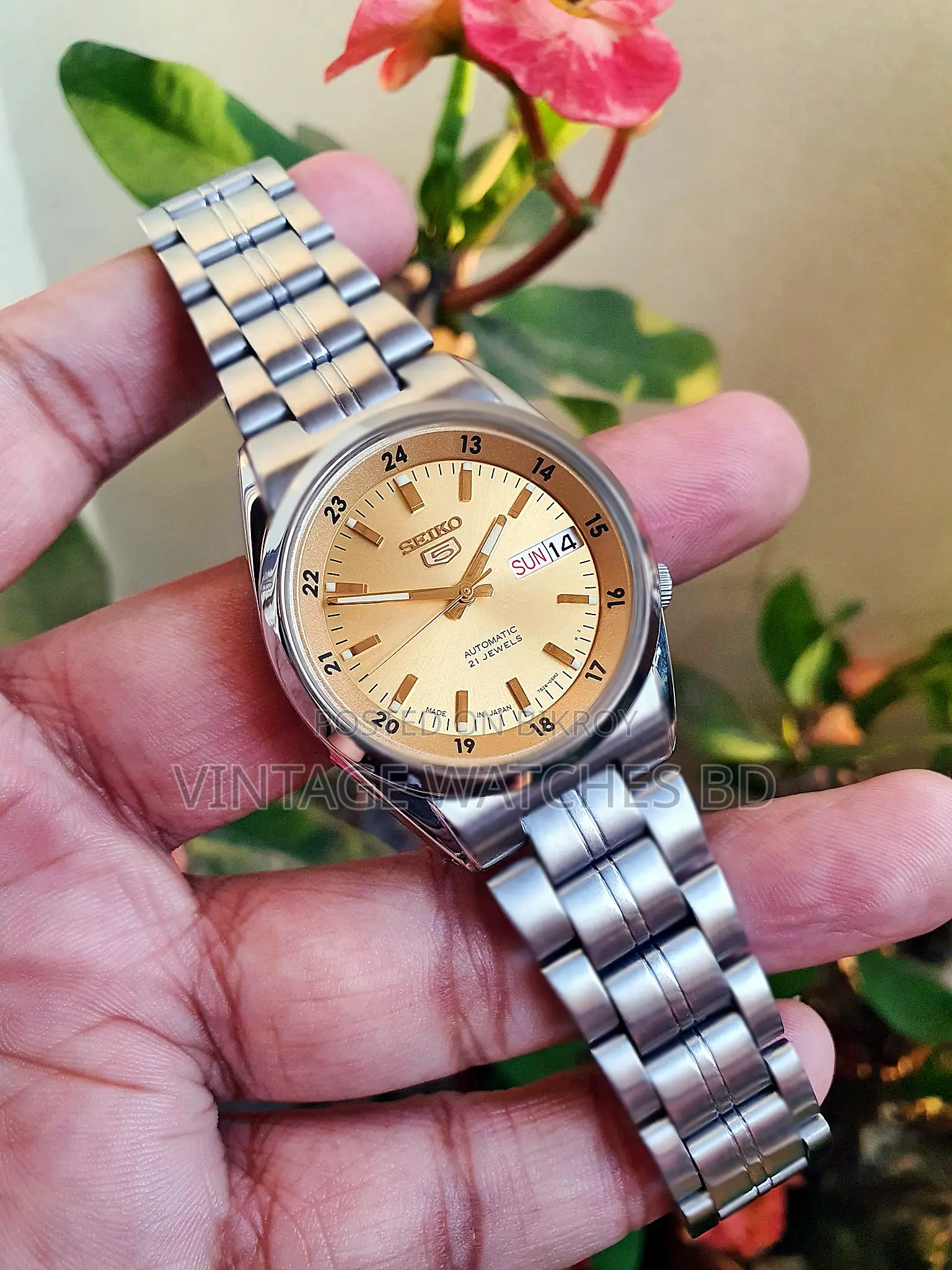 SEIKO অটোমেটিক গ্লোয়িং সানবার্স্ট ডায়াল অরিজিনাল জাপান