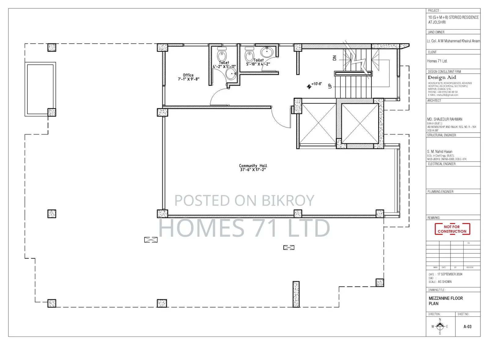 2850 Sft Three Side Open Flat For Sale at Jolshiri Abashon