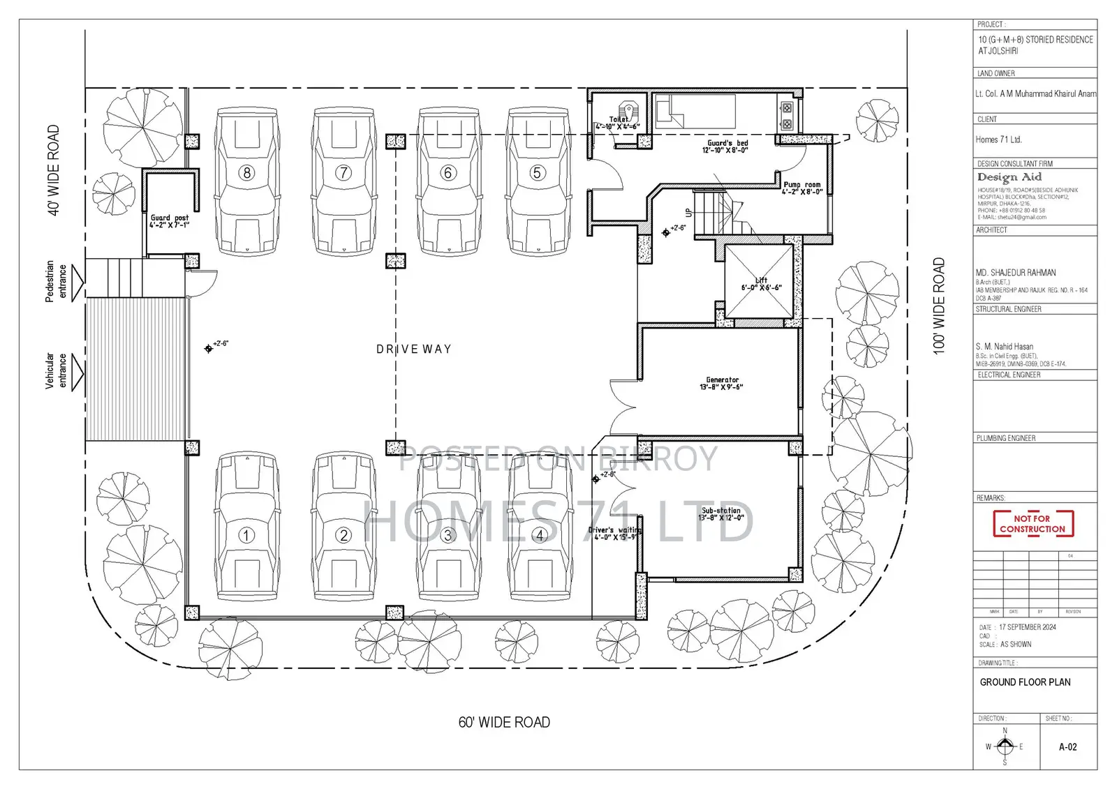 2850 Sft Three Side Open Flat For Sale at Jolshiri Abashon