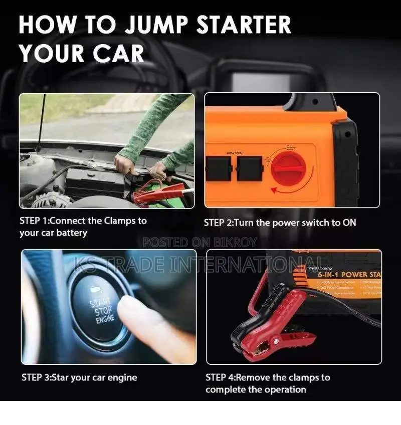 6-in-1 Power Station Jumpstarter
