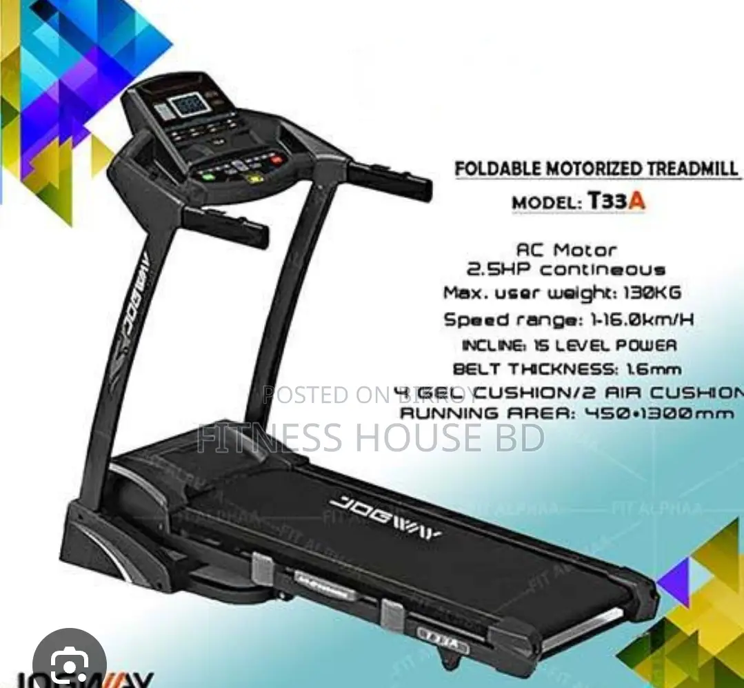 JOGWAY T33A FOLDABLE MOTORIZED TREADMILL AC 2.5HP MOTOR