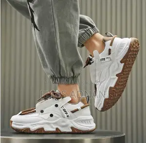 Premium White Brown Chunky Sneakers Men’s Casual Sports Shoes