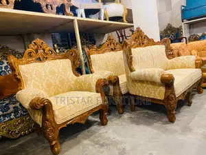 Exquisitely Designed 6-Seater Teak Wood Sofa Set