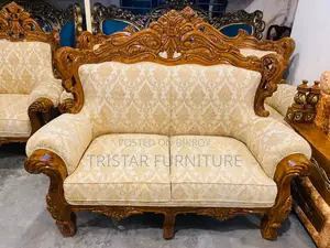 Exquisitely Designed 6-Seater Teak Wood Sofa Set