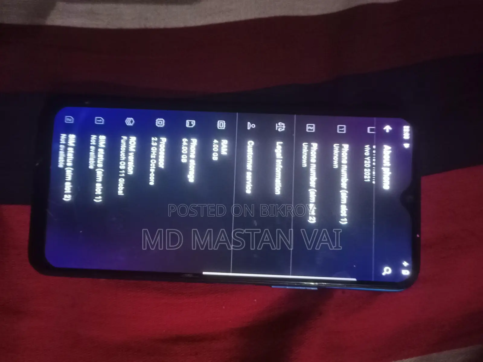 Vivo Y20 . (Used)