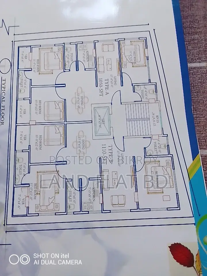 ON GOING FLAT FOR SALE @ 1050 SFT TOP FLOOR