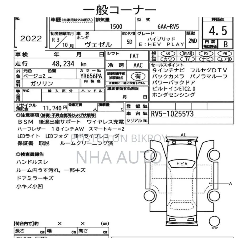 Honda Vezel E-HEV PLAY PANORAMIC 2021