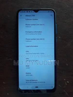 Symphony Z50 4GB RAM/64GB ROM (Used)