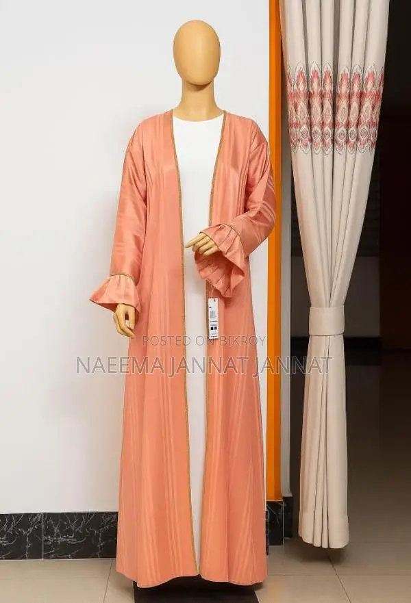 Peach Elegance Front Open Borka