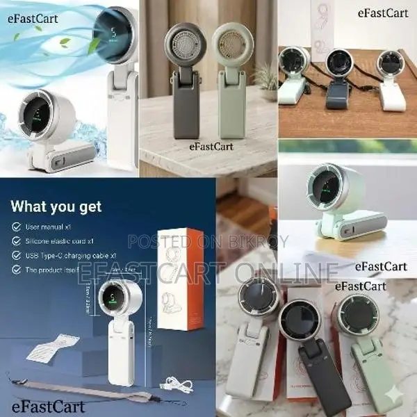 Portable Mini Turbo Fan - Rechargeable Foldable Handheld
