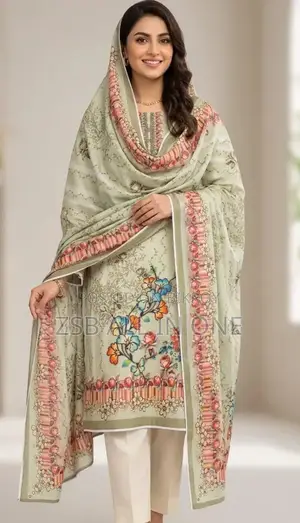 Unstitch Digital Print Three Piece প্রিমিয়াম কটন কাপড়